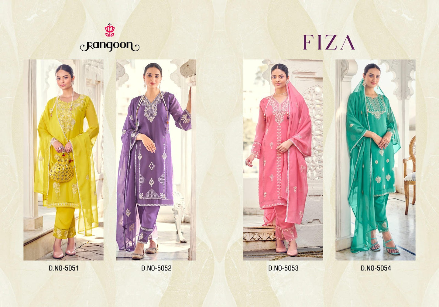 Fiza Rangoon Organza Readymade Pant Style Suits