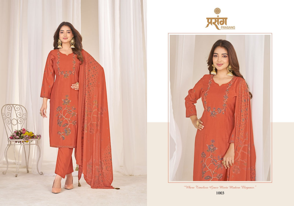 Fiza Ras Prasang Muslin Pant Style Suits Wholesaler Gujarat