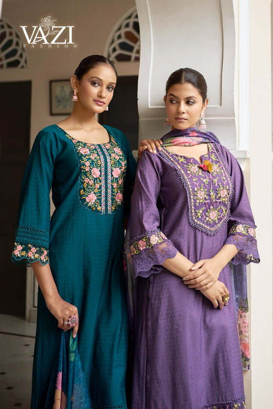 Fiza Vazi Fashion Pure Viscose Readymade Pant Style Suits Exporter Ahmedabad