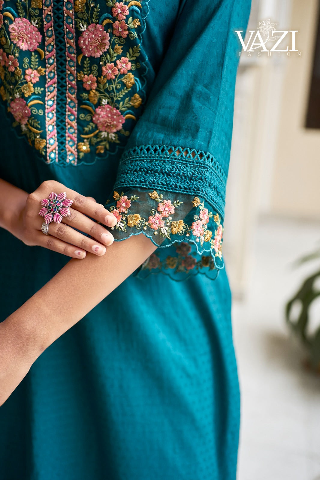 Fiza Vazi Fashion Pure Viscose Readymade Pant Style Suits Exporter Ahmedabad