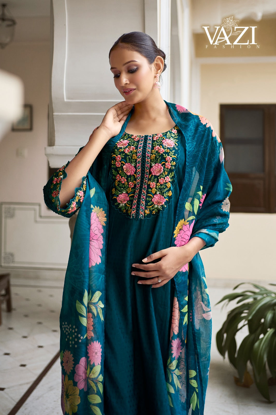 Fiza Vazi Fashion Pure Viscose Readymade Pant Style Suits Exporter Ahmedabad
