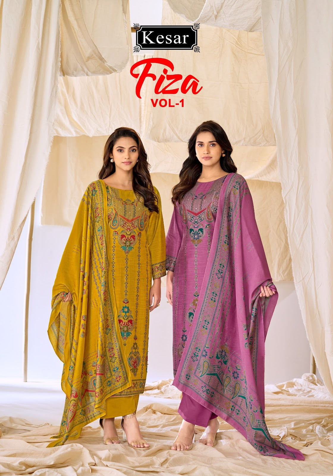 Fiza Vol 1 Kesar Gadwal Silk Karachi Salwar Suits Wholesaler Ahmedabad