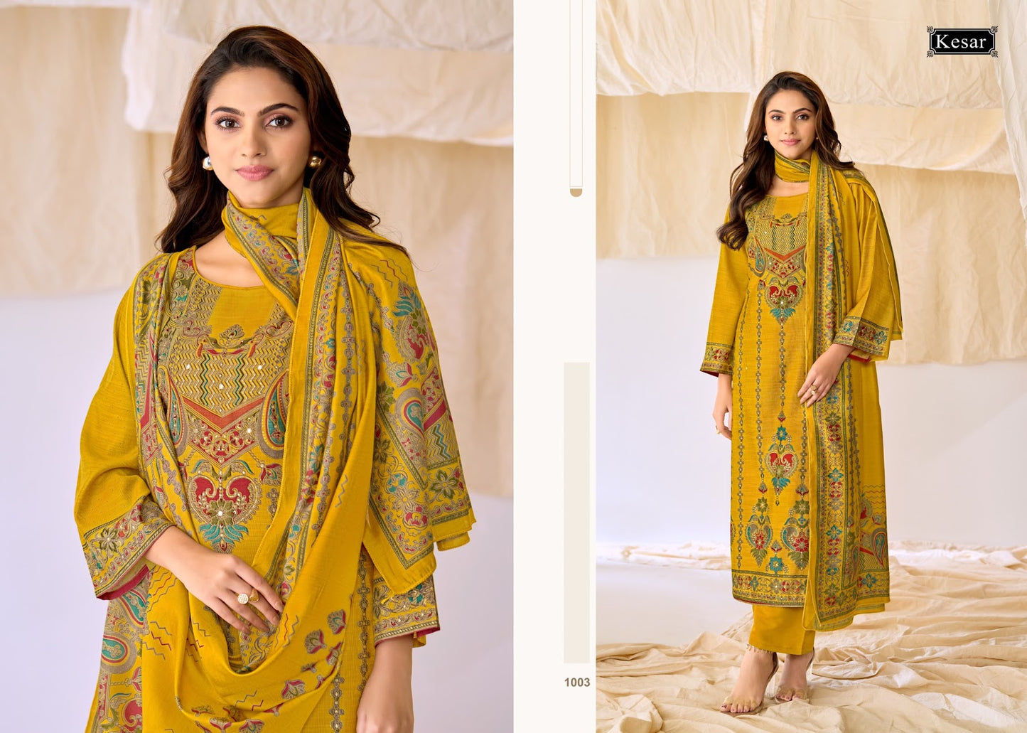 Fiza Vol 1 Kesar Gadwal Silk Karachi Salwar Suits Wholesaler Ahmedabad
