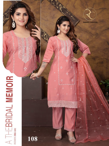 Fiza Vol 1 Ramdev Creation Heavy Roman Readymade Pant Style Suits Wholesale Price