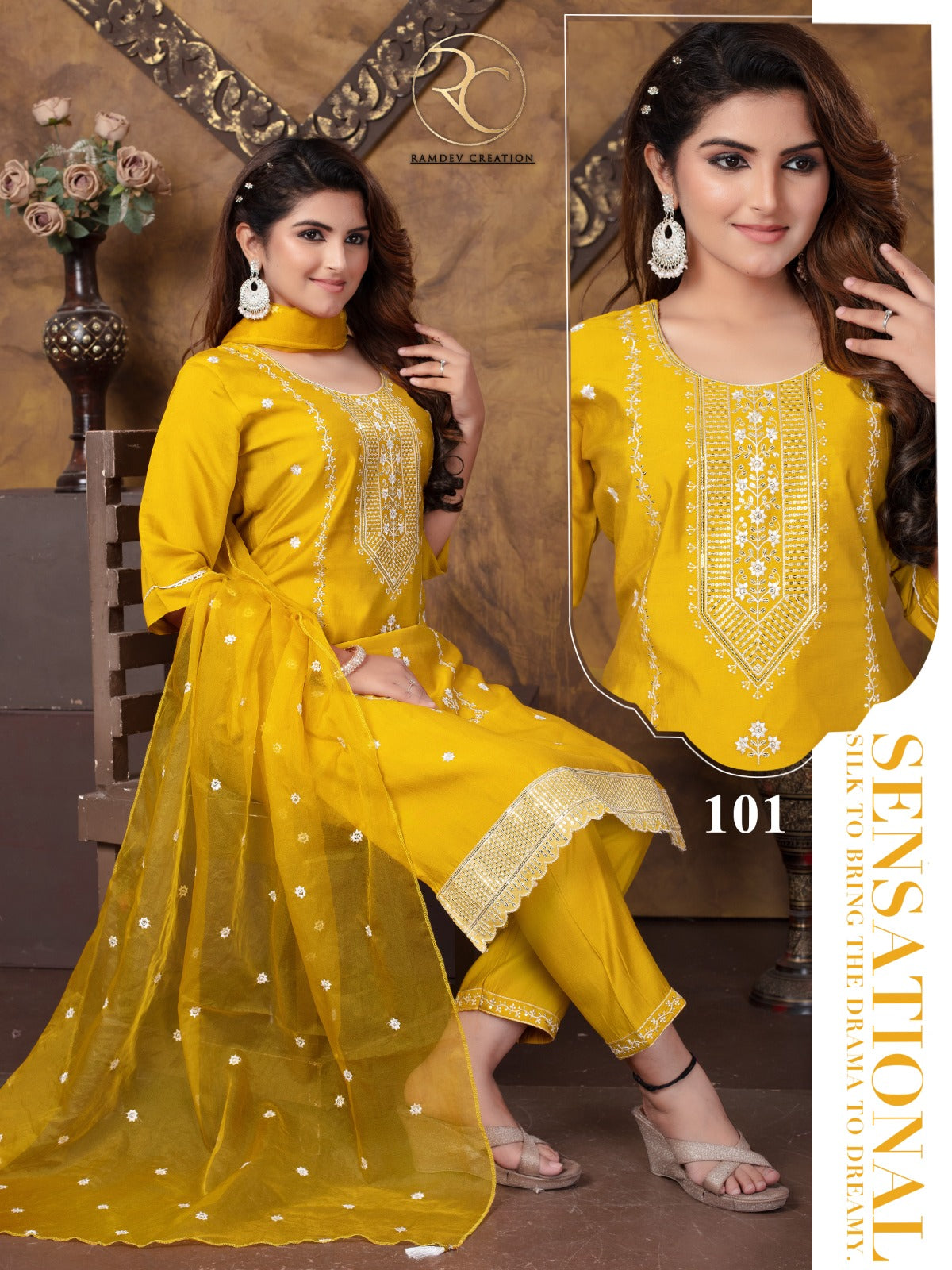 Fiza Vol 1 Ramdev Creation Heavy Roman Readymade Pant Style Suits Wholesale Price