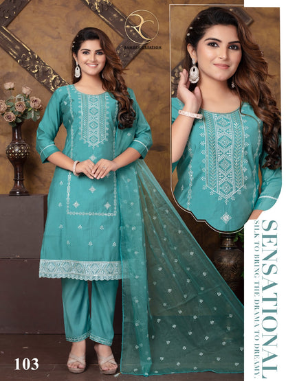 Fiza Vol 1 Ramdev Creation Heavy Roman Readymade Pant Style Suits Wholesale Price