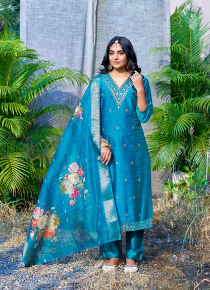 Fiza Vol 2 Mystic 9 Banglori Silk Readymade Pant Style Suits Supplier India