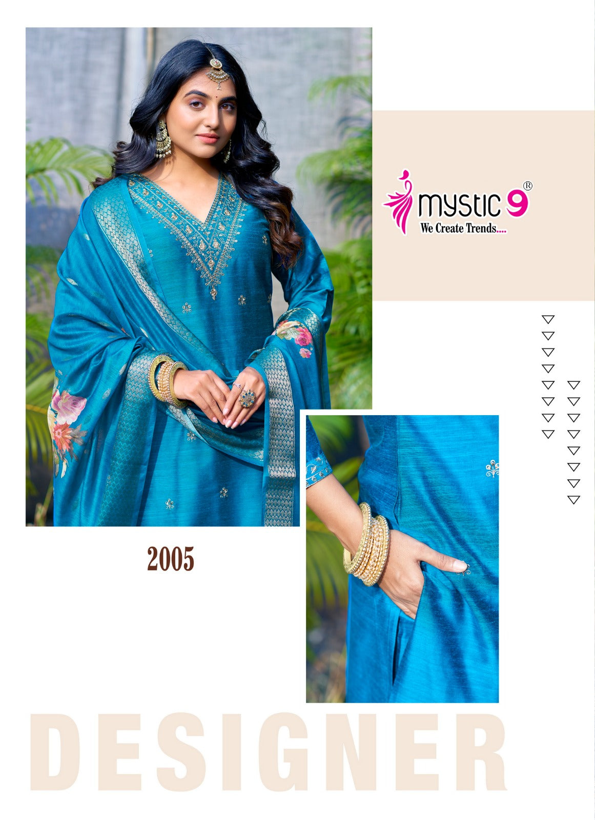 Fiza Vol 2 Mystic 9 Banglori Silk Readymade Pant Style Suits Supplier India