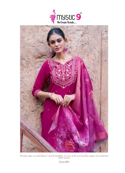 Fiza Vol 3 Mystic 9 Banglori Silk Readymade Pant Style Suits Wholesaler Ahmedabad