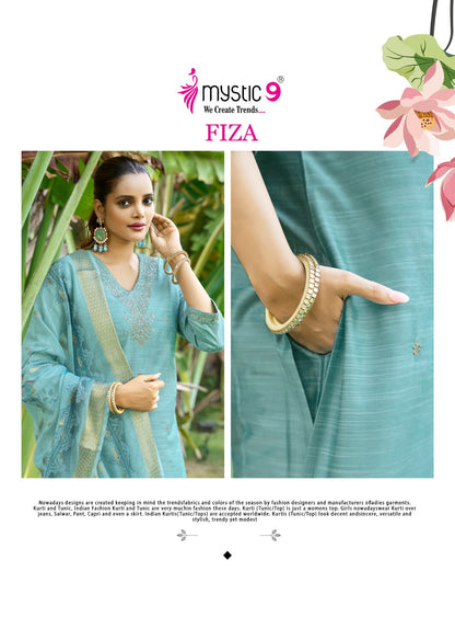 Fiza Vol 4 Mystic 9 Banglori Silk Readymade Pant Style Suits Wholesale Price