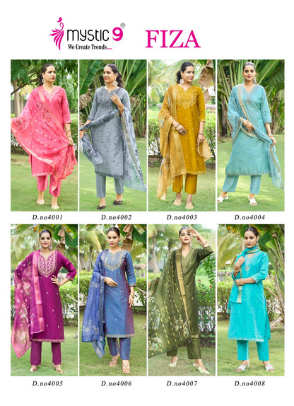 Fiza Vol 4 Mystic 9 Banglori Silk Readymade Pant Style Suits Wholesale Price