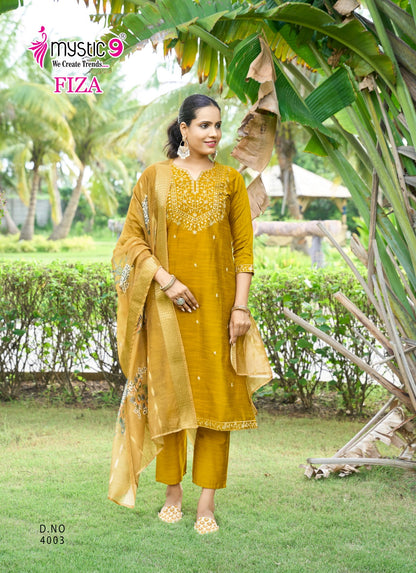 Fiza Vol 4 Mystic 9 Banglori Silk Readymade Pant Style Suits Wholesale Price
