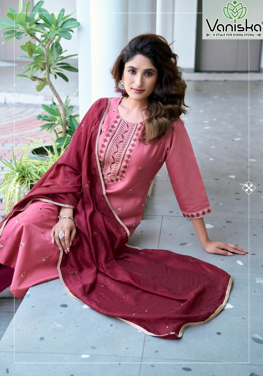 Fiza Vol 5 Vaniska Roman Silk Readymade Pant Style Suits Wholesaler Ahmedabad