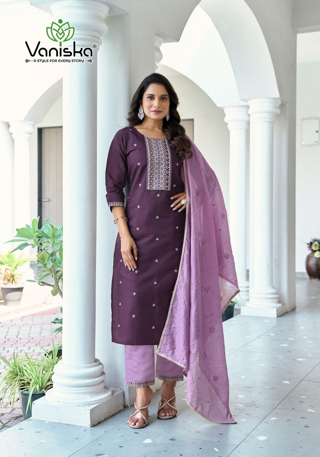 Fiza Vol 5 Vaniska Roman Silk Readymade Pant Style Suits Wholesaler Ahmedabad