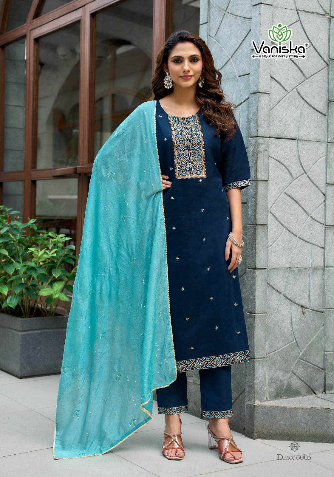 Fiza Vol 6 Vaniska Roman Silk Readymade Pant Style Suits Manufacturer Ahmedabad