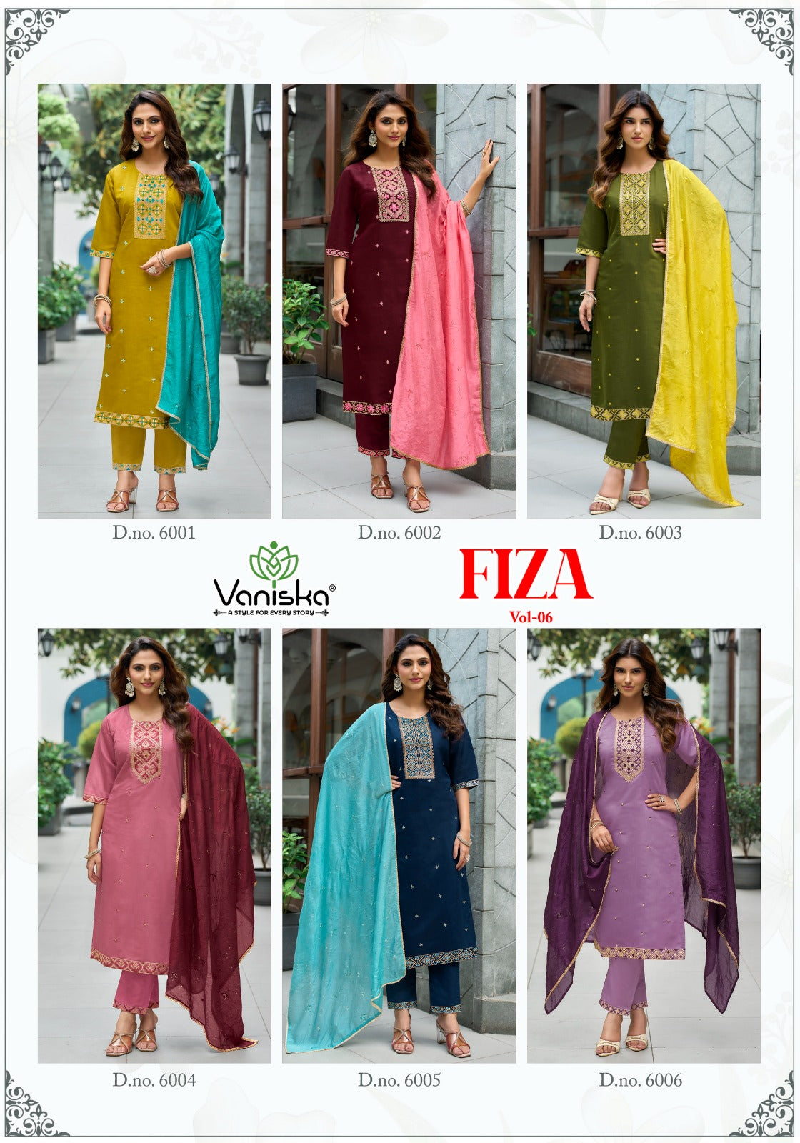 Fiza Vol 6 Vaniska Roman Silk Readymade Pant Style Suits Manufacturer Ahmedabad