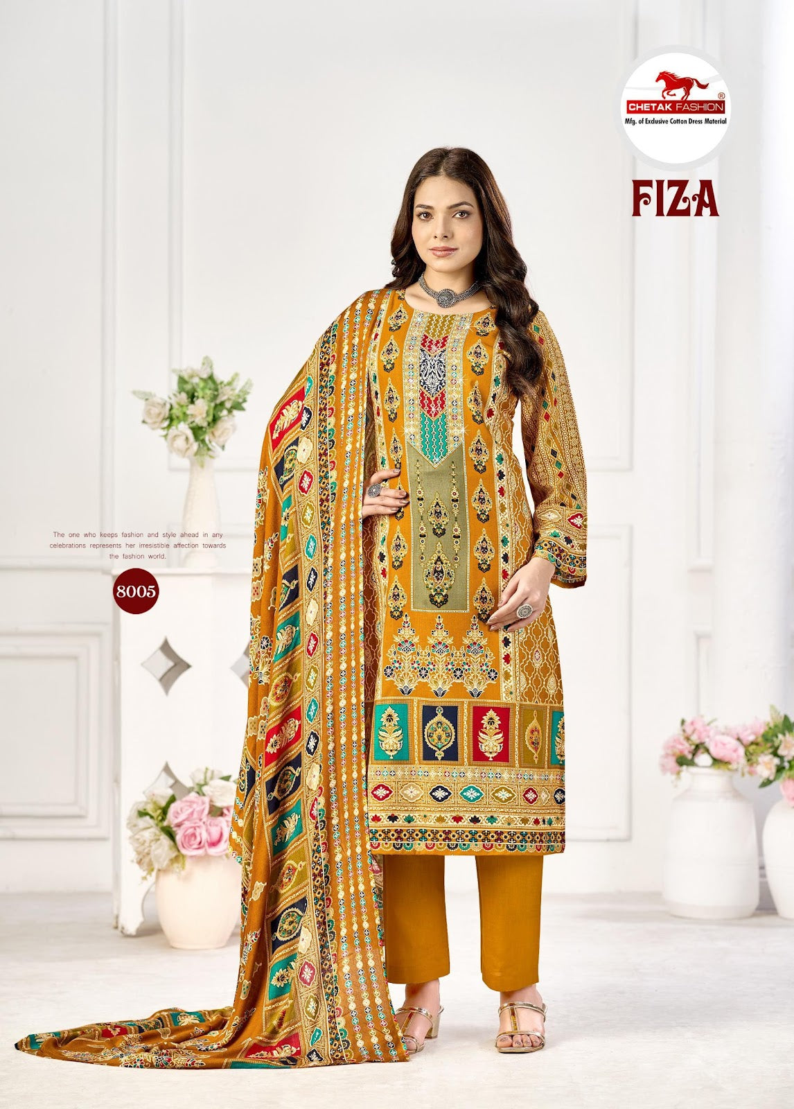 Fiza Vol 8 Chetak Fashion Rayon Karachi Salwar Suits Wholesaler Ahmedabad