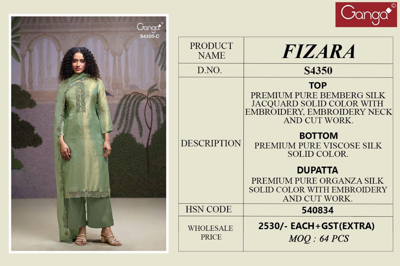 Fizara 4350 Ganga Silk Jacquard Plazzo Style Suits Manufacturer Gujarat