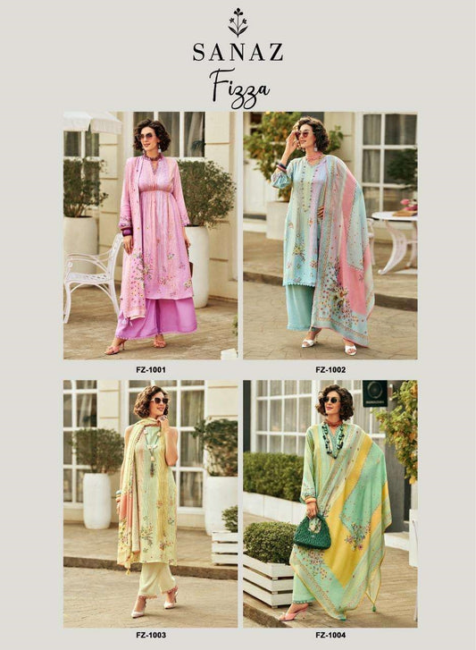 Fizza Sanaz Viscose Muslin Pant Style Suits Exporter India