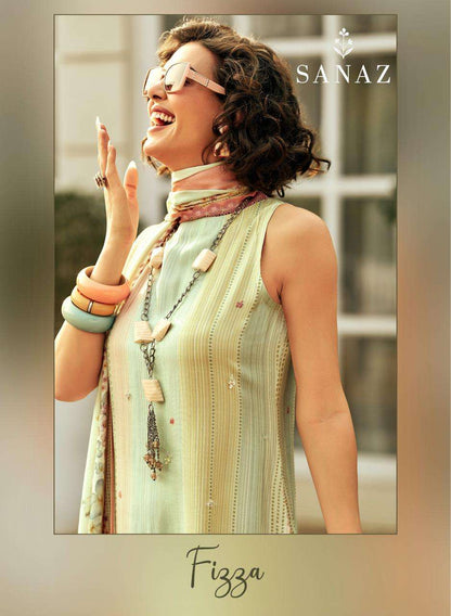 Fizza Sanaz Viscose Muslin Pant Style Suits Exporter India