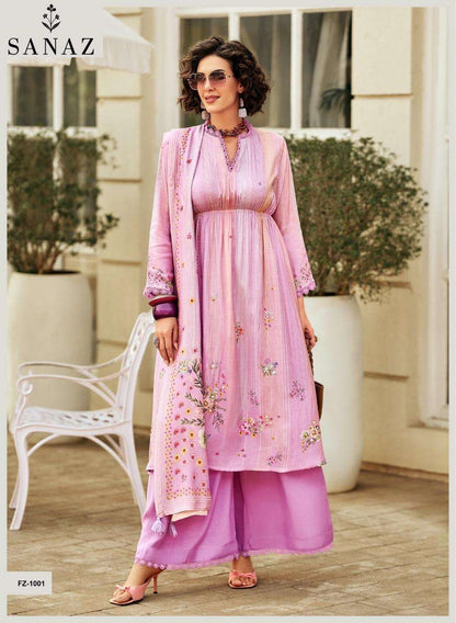 Fizza Sanaz Viscose Muslin Pant Style Suits Exporter India