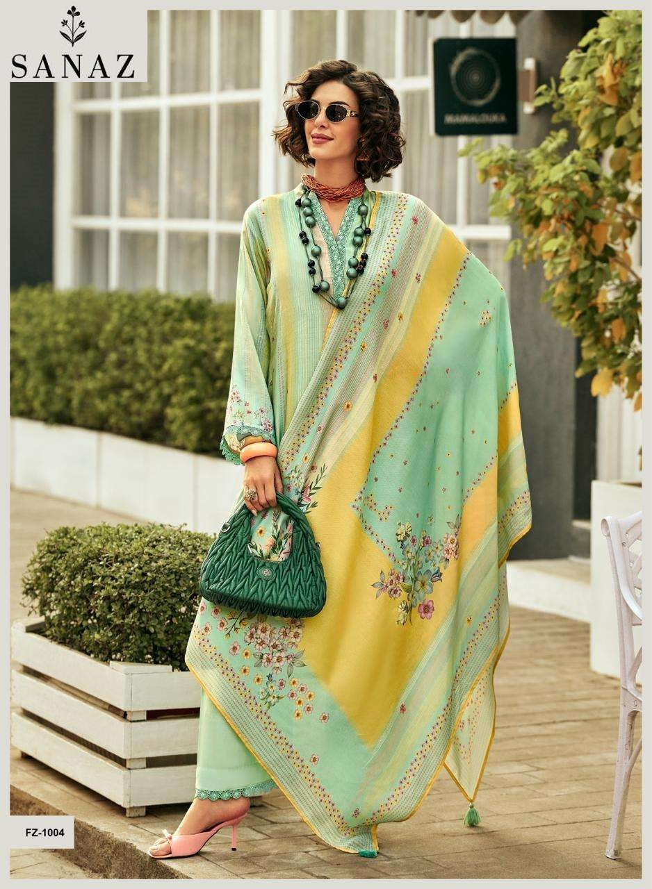 Fizza Sanaz Viscose Muslin Pant Style Suits Exporter India
