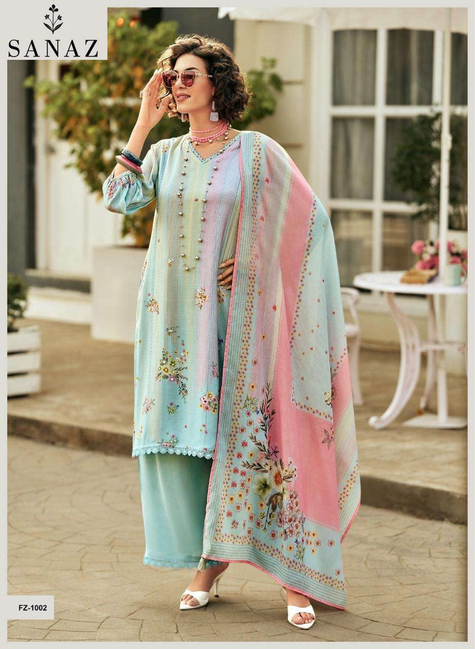 Fizza Sanaz Viscose Muslin Pant Style Suits Exporter India