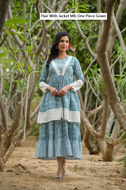 Flair With Jacket Mfs Cotton One Piece Gown Wholesaler India