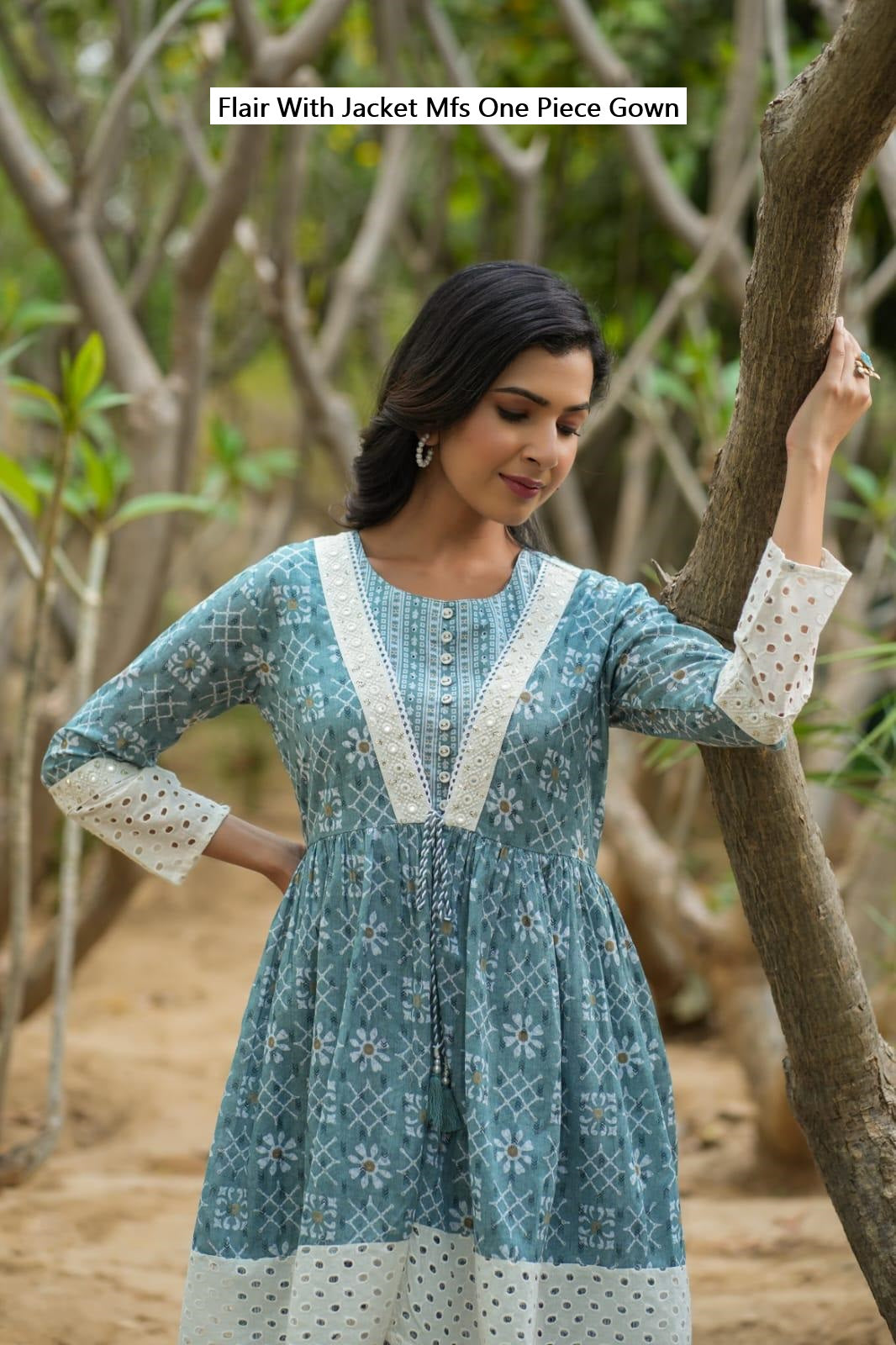 Flair With Jacket Mfs Cotton One Piece Gown Wholesaler India