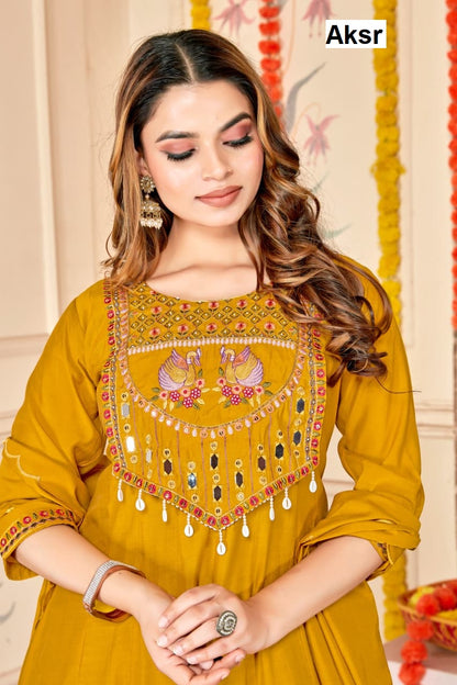 Flairy Design 0109 Aksr Roman Silk Readymade Anarkali Suits Exporter Ahmedabad