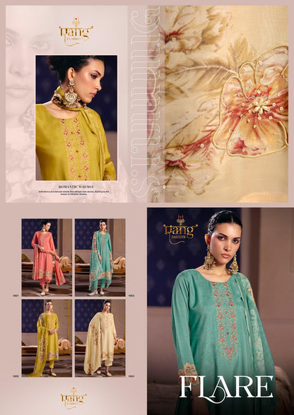 Flare Rang Fashion Viscose Muslin Pant Style Suits Exporter Gujarat