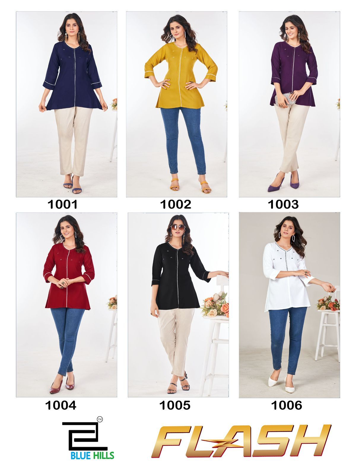 Flash Blue Hills Rayon 14Kg Stylish Tops Wholesaler Gujarat