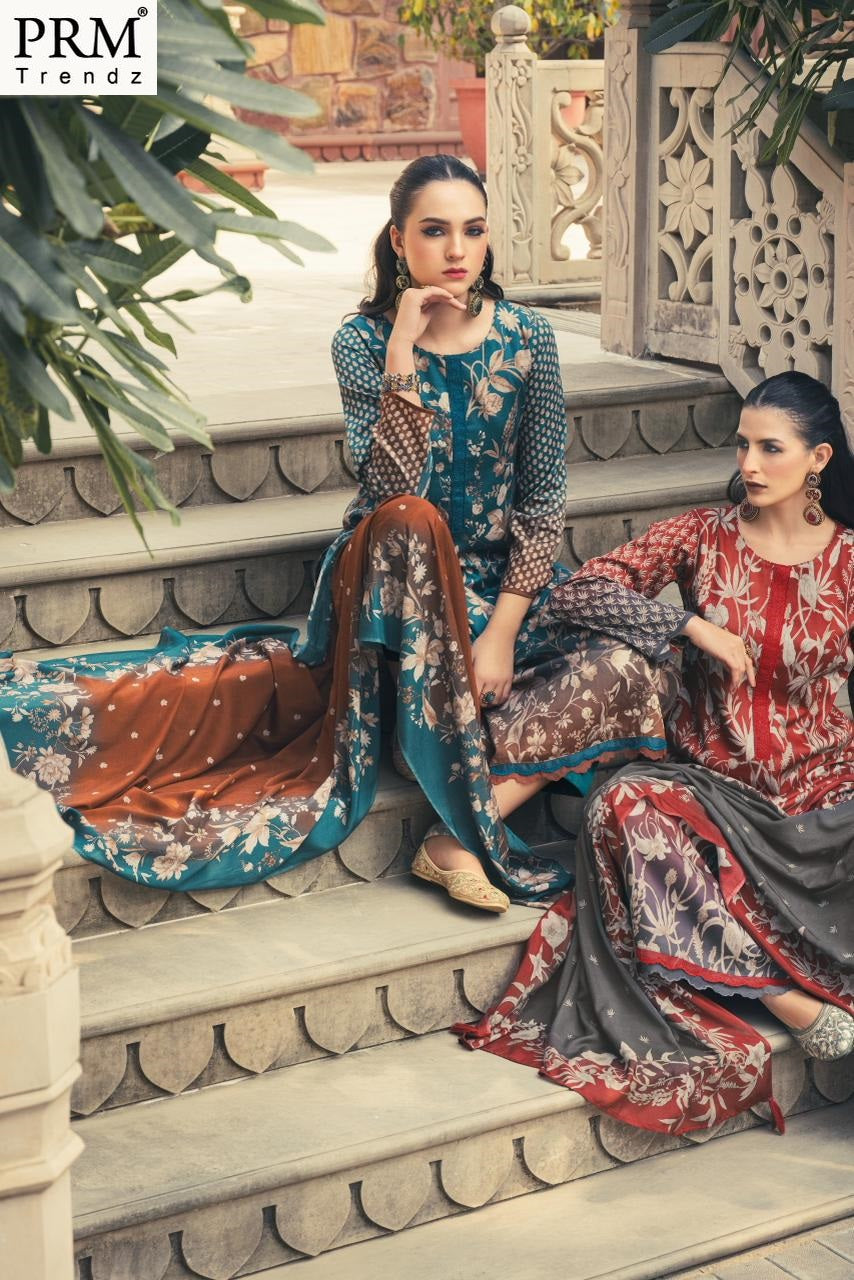 Flavia Prm Trendz Jam Silk Pant Style Suits Supplier India