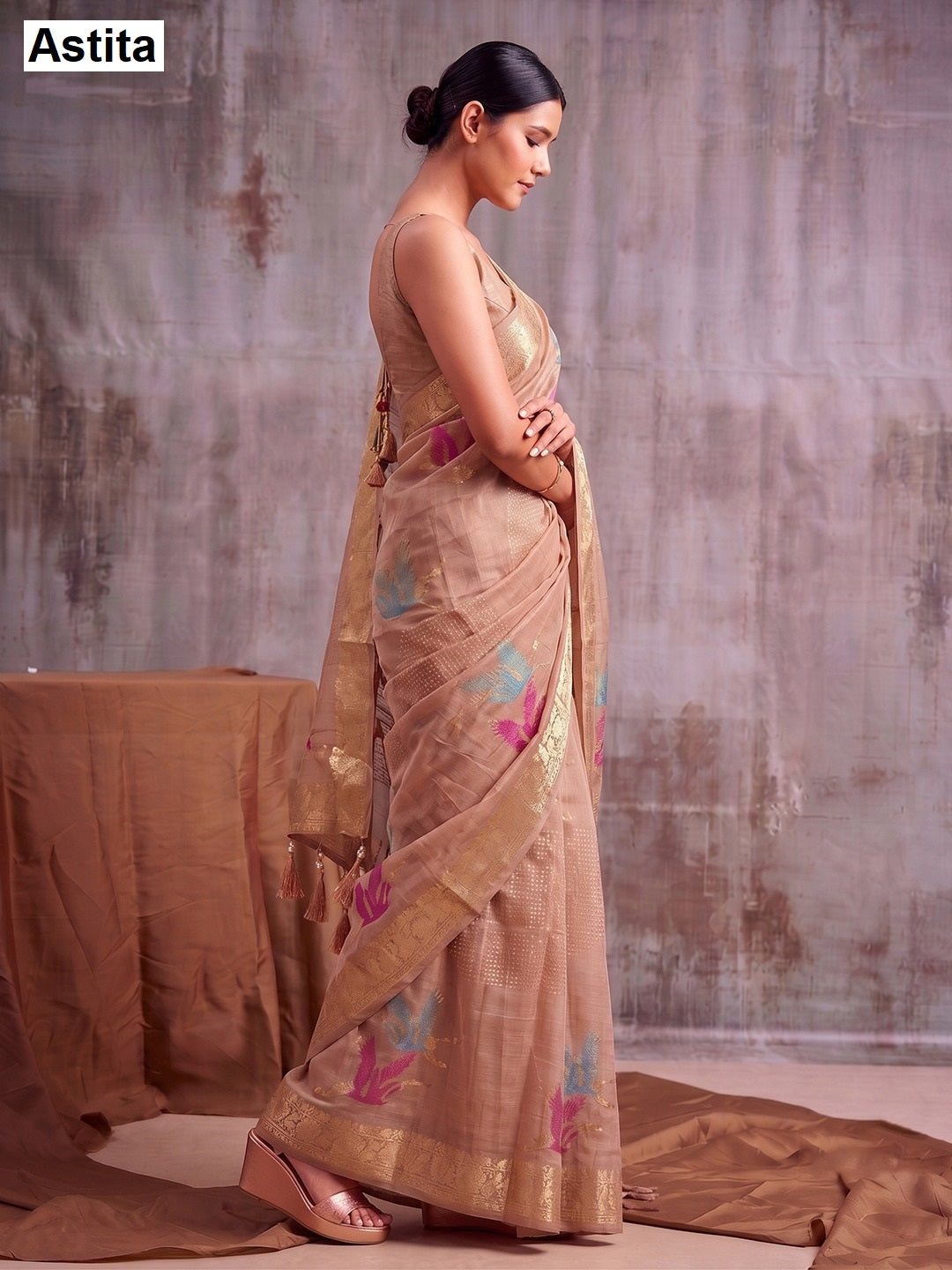 Flemingo Astita Linen Cotton Sarees Manufacturer Ahmedabad