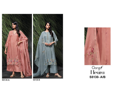 Fleura S5130 Ganga Habutai Silk Plazzo Style Suits Manufacturer Ahmedabad