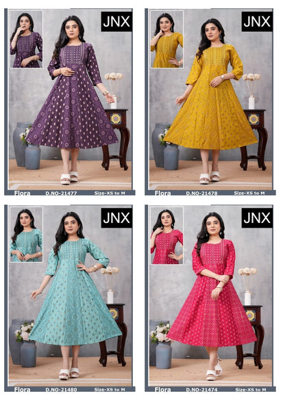 Flora 111225 Jnx Roman Anarkali Kurtis Wholesaler