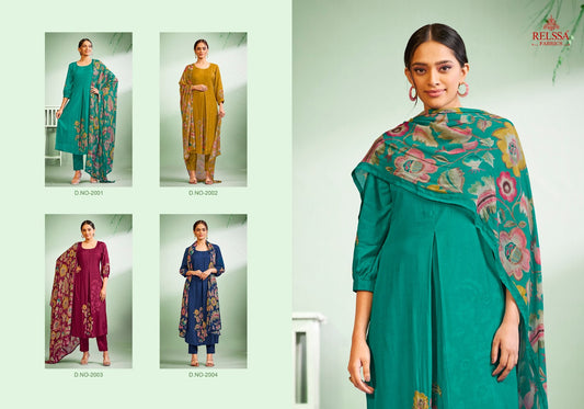 Flora 2 Relssa Fabrics Muslin Pant Style Suits Exporter Gujarat