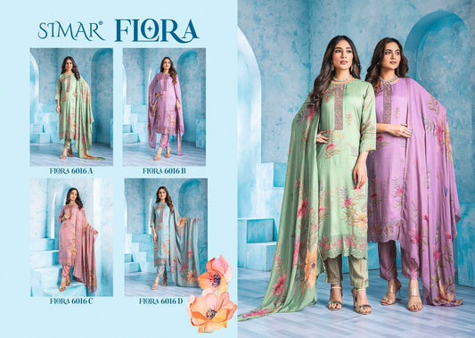 Flora 6016 Simar Viscose Muslin Pant Style Suits Manufacturer