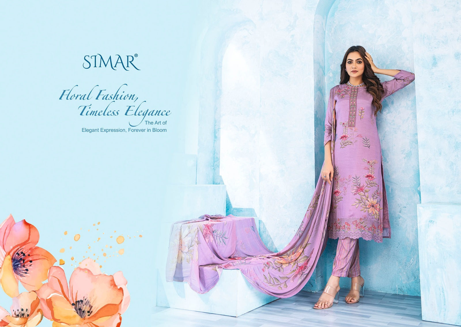 Flora 6016 Simar Viscose Muslin Pant Style Suits Manufacturer