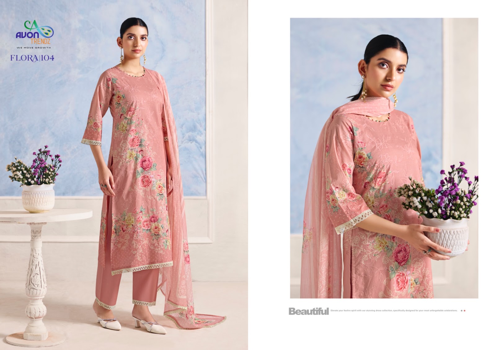 Flora Avon Trendz Cotton Lawn Pakistani Salwar Suits Wholesaler