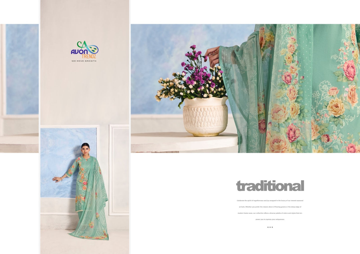 Flora Avon Trendz Cotton Lawn Pakistani Salwar Suits Wholesaler