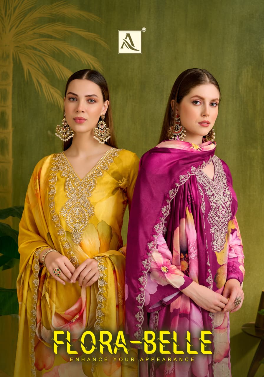 Flora Belle Alok Pure Maslin Karachi Salwar Suits Wholesaler Ahmedabad