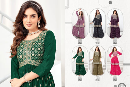 Flora Kf Fashion Chinon Silk Kurti Plazzo Set Supplier Gujarat