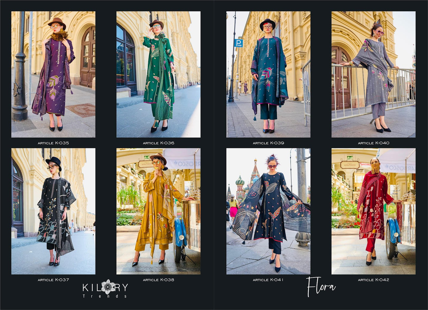 Flora Kilory Viscose Muslin Pant Style Suits Wholesale Rate