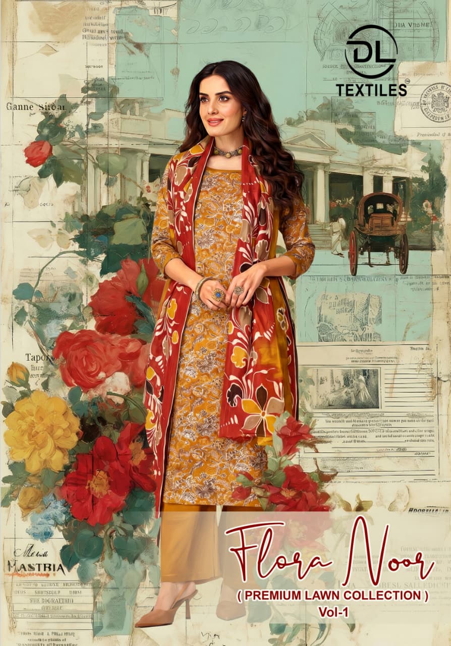 Flora Noor Vol 1 Dl Lawn Karachi Salwar Suits Wholesaler