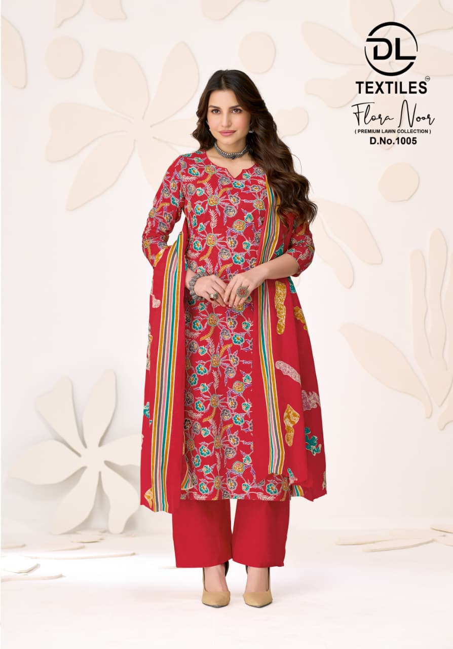Flora Noor Vol 1 Dl Lawn Karachi Salwar Suits Wholesaler