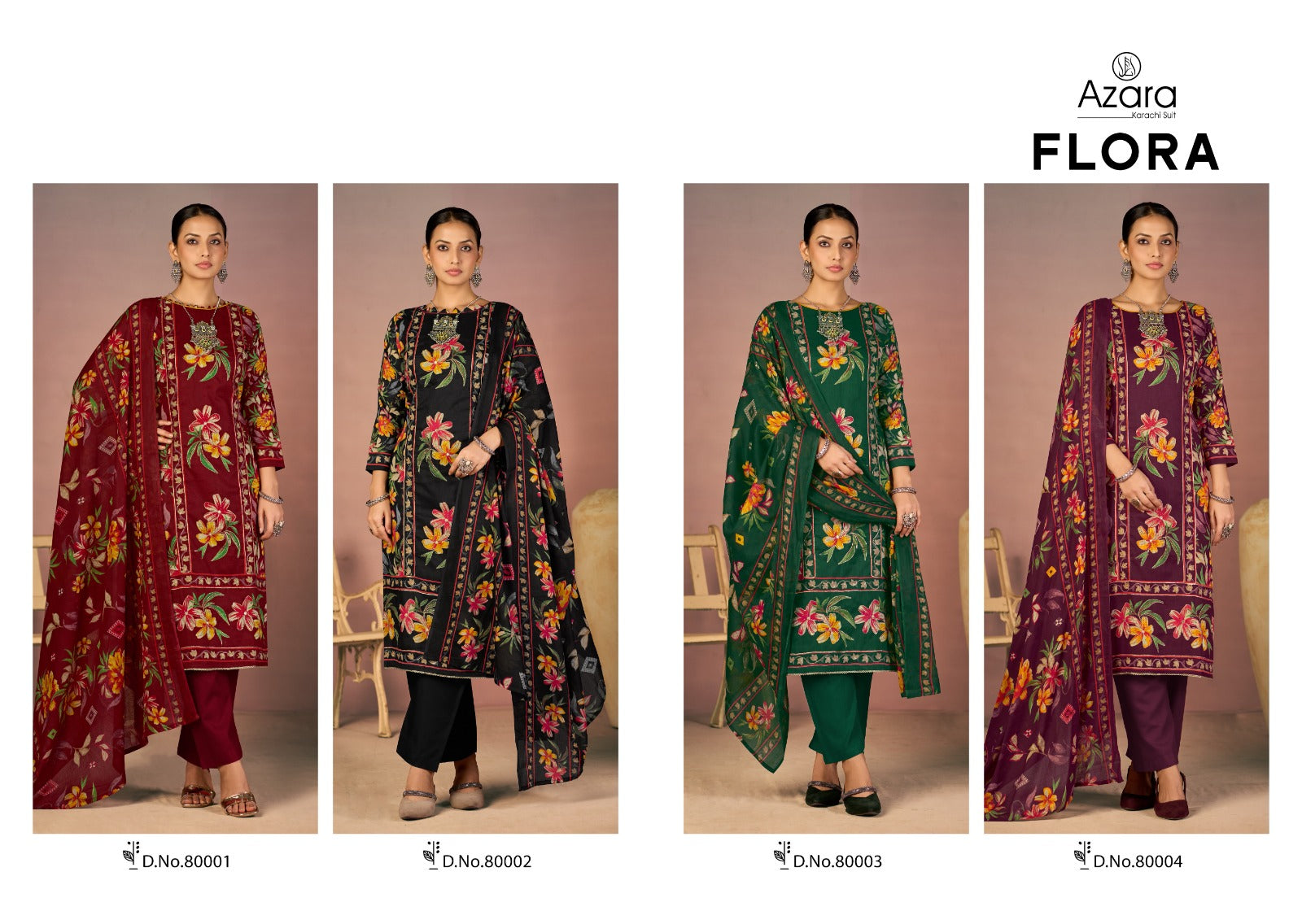 Flora Radhika Fashion Azara Lawn Cotton Karachi Salwar Suits Manufacturer Gujarat