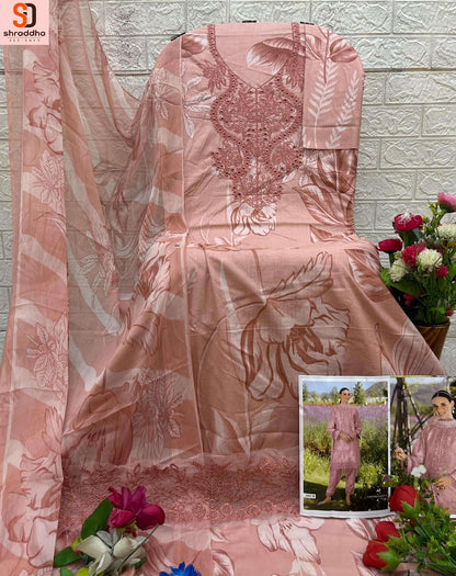 Flora Shraddha Designer Lawn Cotton Karachi Salwar Suits Manufacturer