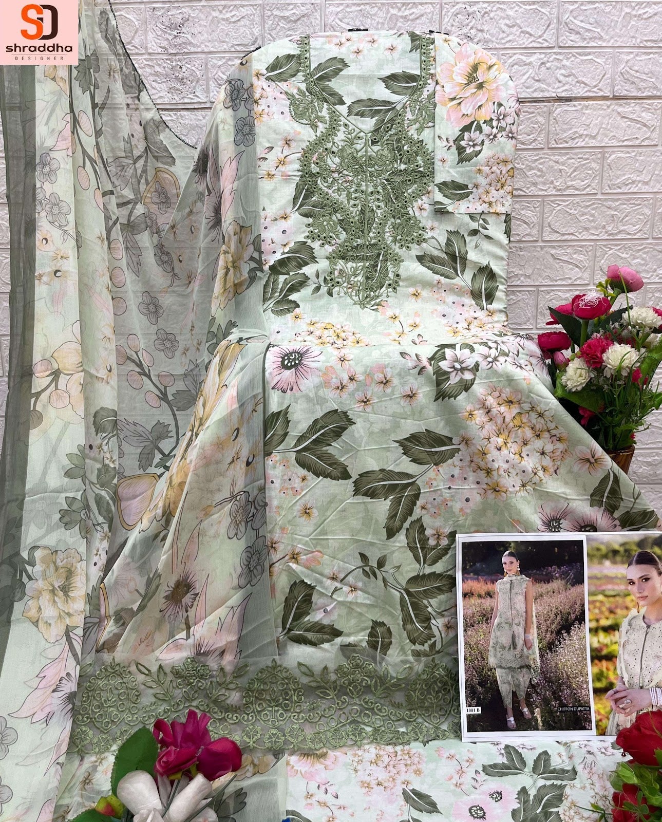 Flora Shraddha Designer Lawn Cotton Karachi Salwar Suits Manufacturer