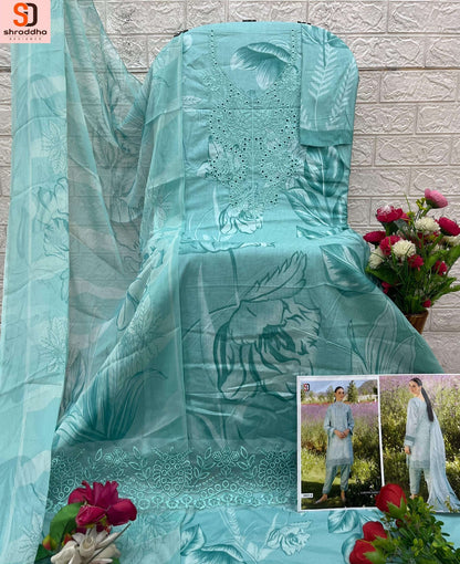 Flora Shraddha Designer Lawn Cotton Karachi Salwar Suits Manufacturer